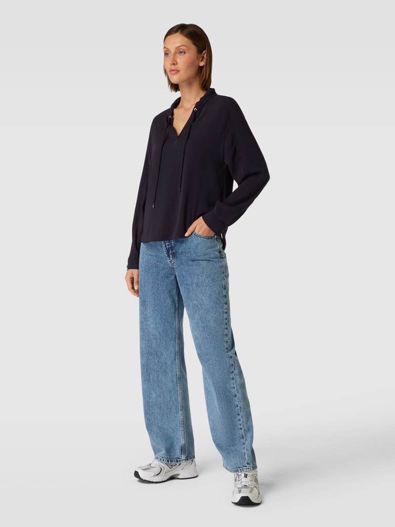 Bluse mit Tunnelzug in marineblau