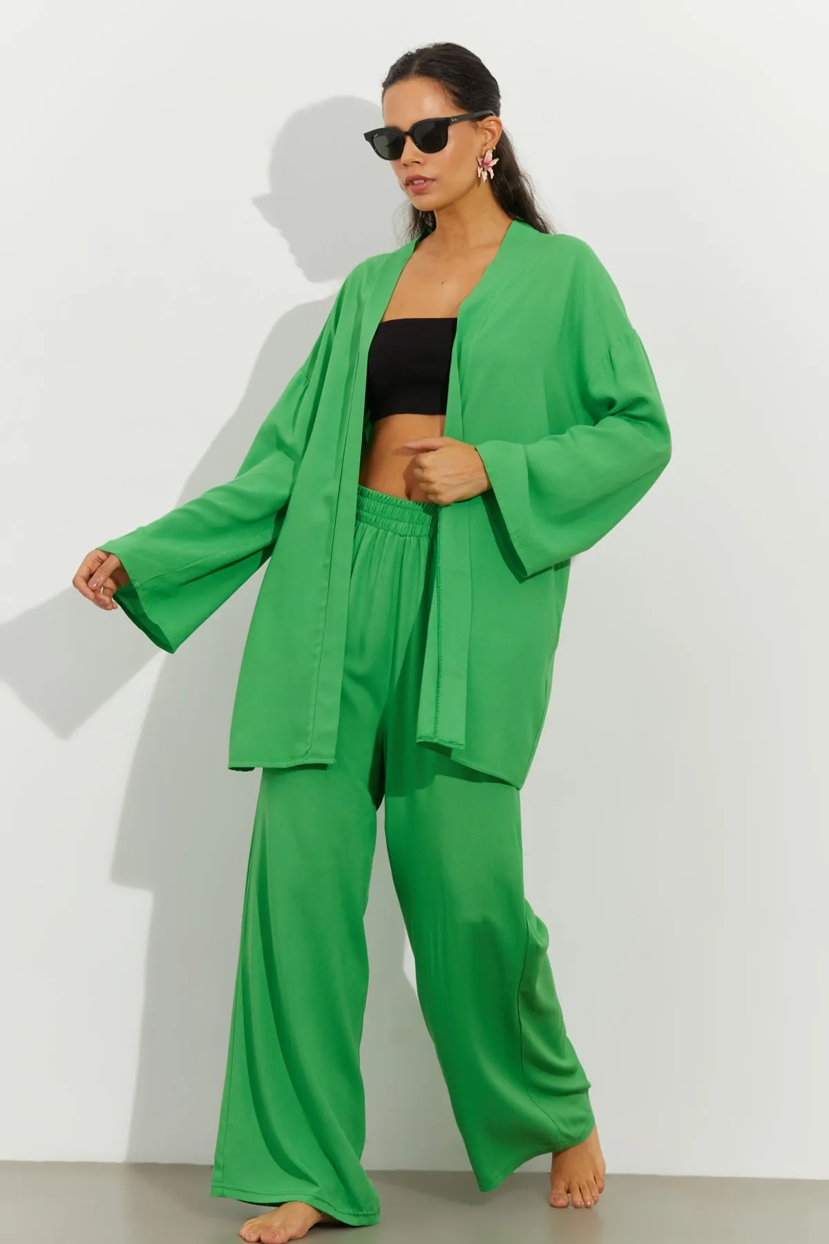 Cool & Sexy  Grünes Kimono-Set für Damen GÇ133