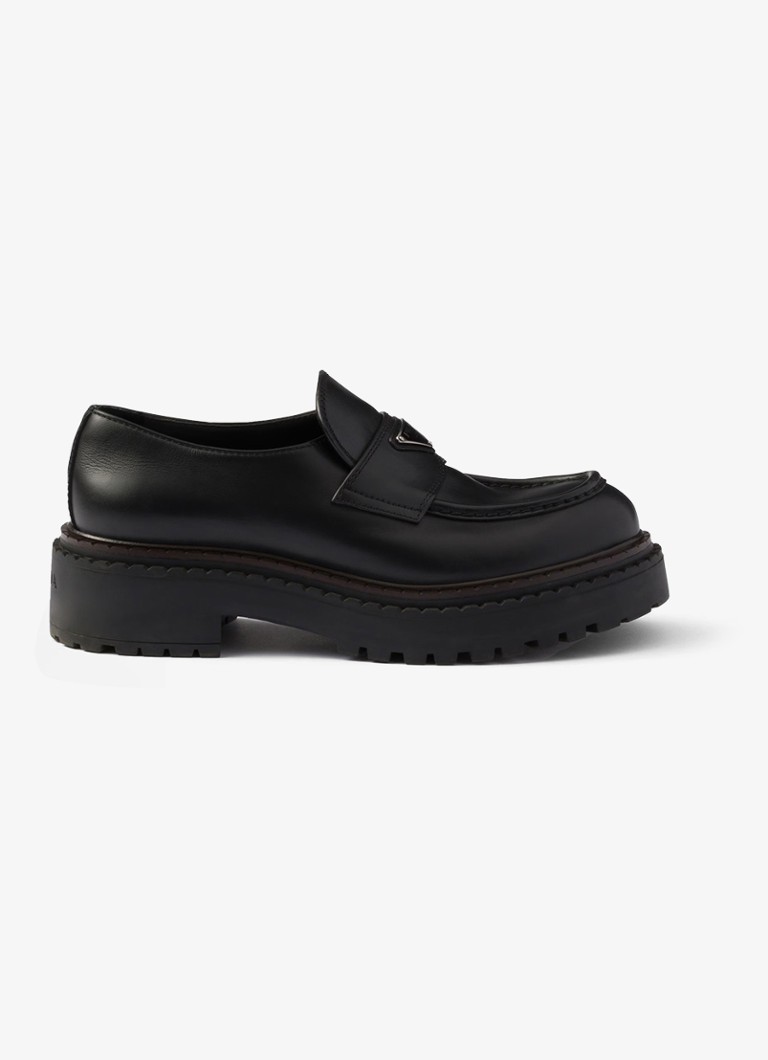 Prada Double Chocolate leather loafer