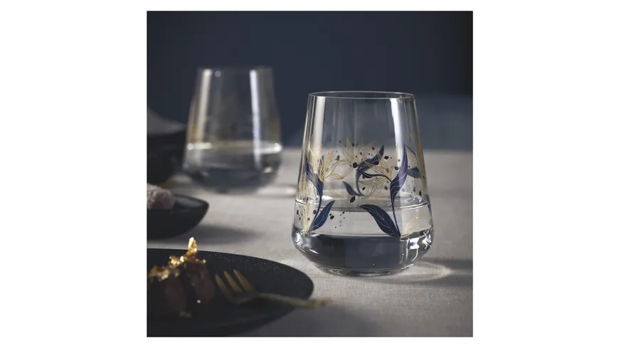 RITZENHOFF Allround-Glas Sparkle 2er Set #1 #2 von Ana Vasconcelos H23 Blau, Gold