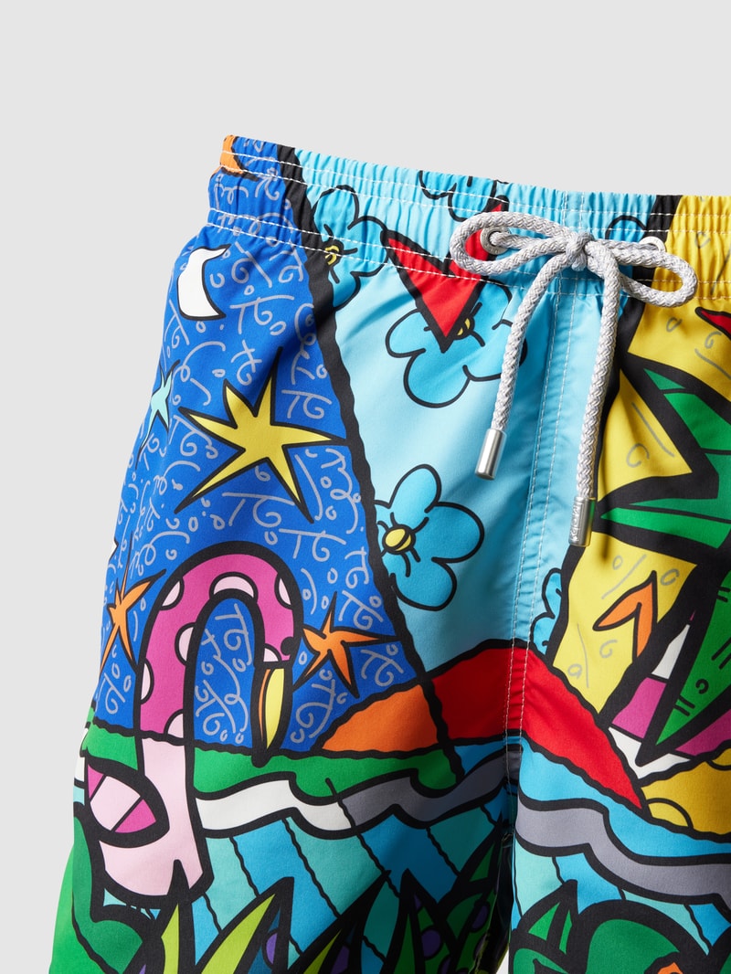 Badehose mit Allover-Muster in blau