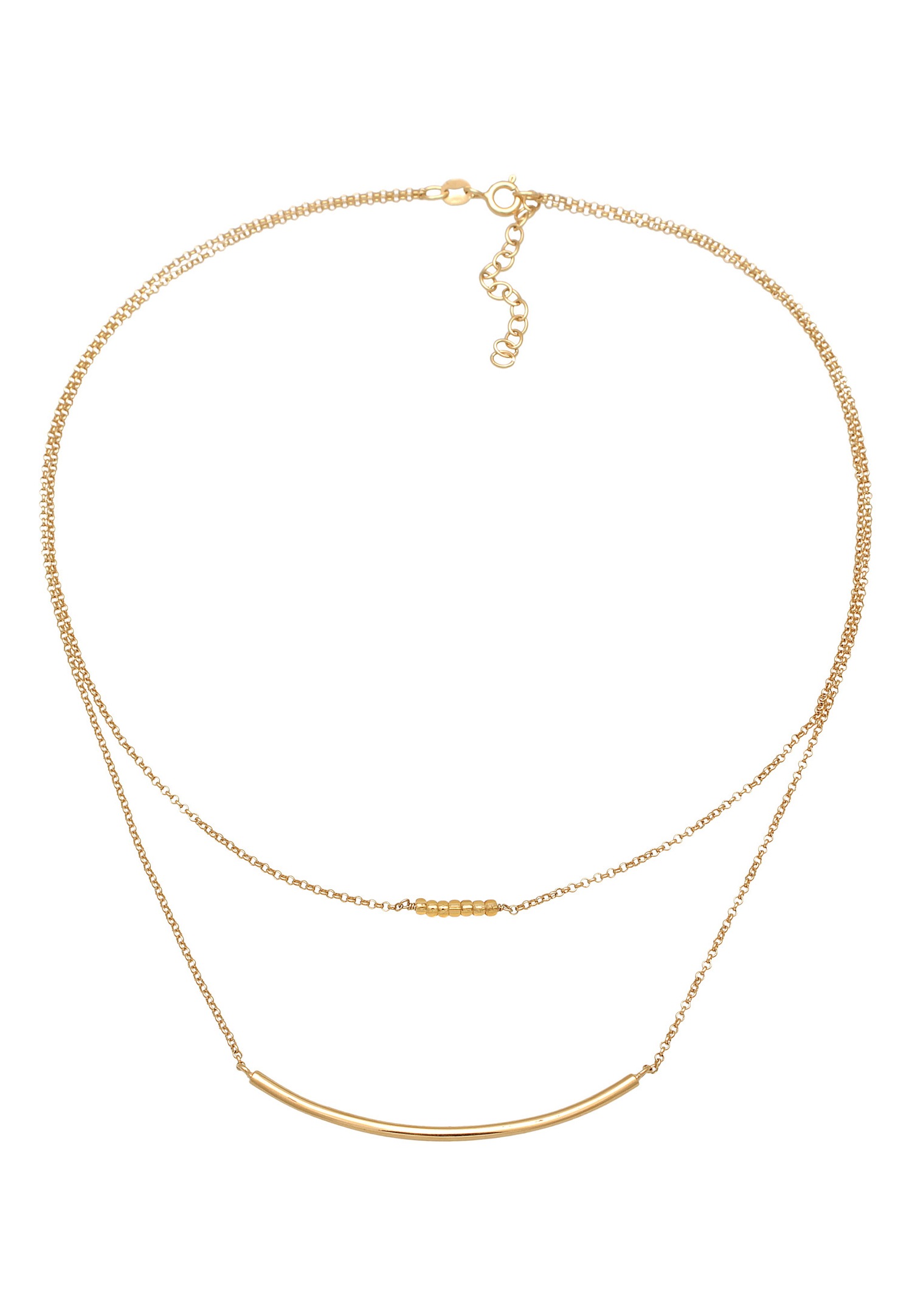 Pañales básicos Elli para mujer con puños y cuentas de vidrio en plata de ley 925 chapada en oro.