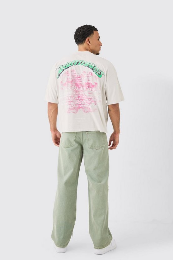 Kastiges Oversize T-Shirt mit Acid-Waschung