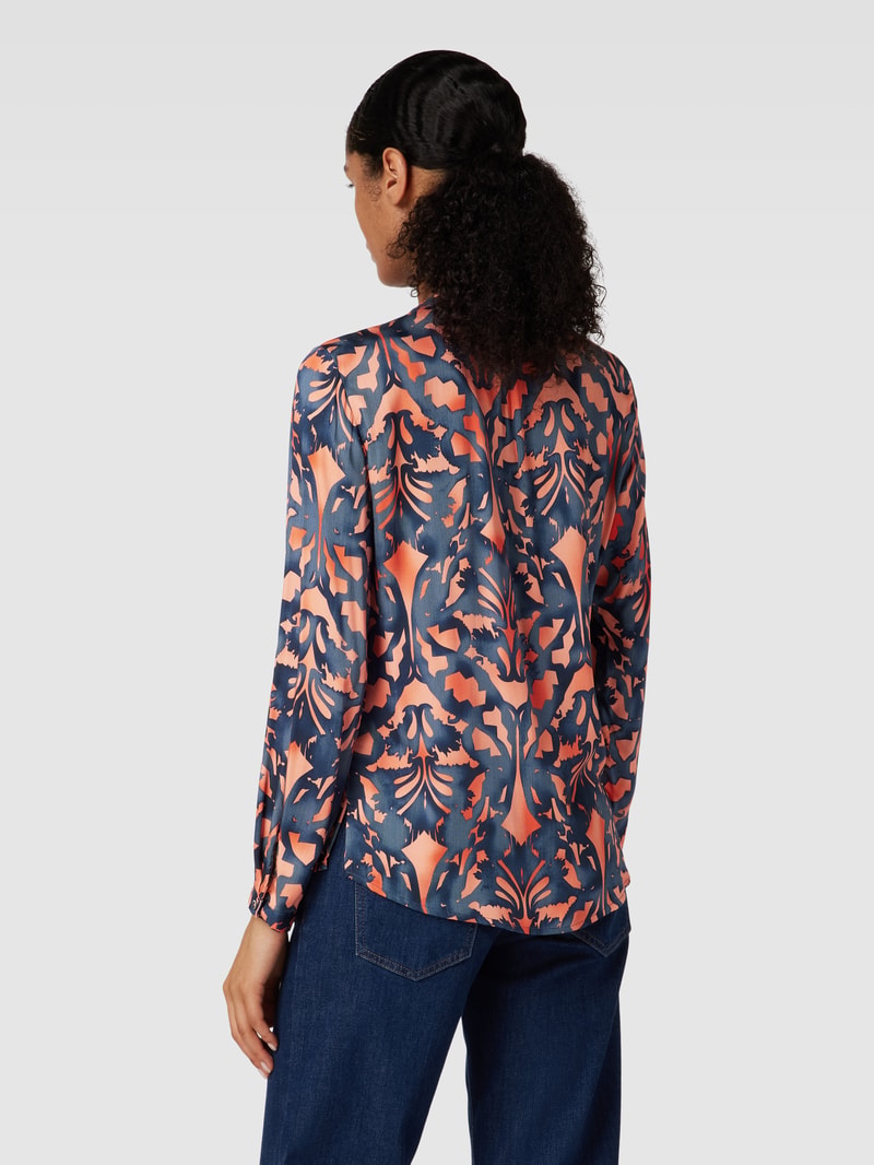 Blusenshirt mit Tunikakragen in apricot