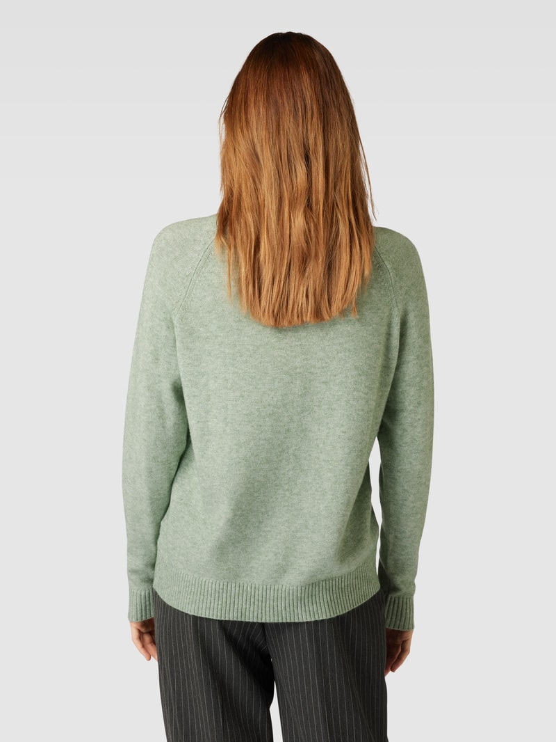 Strickpullover mit Rundhalsausschnitt Modell 'LESLY KINGS' in schilf meliert