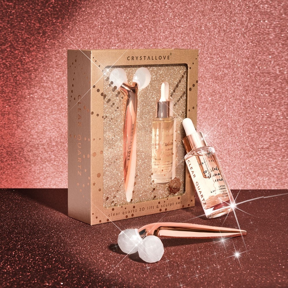 Crystallove Coffret Przezroczysty kwarc 3D lifting i rzeźba