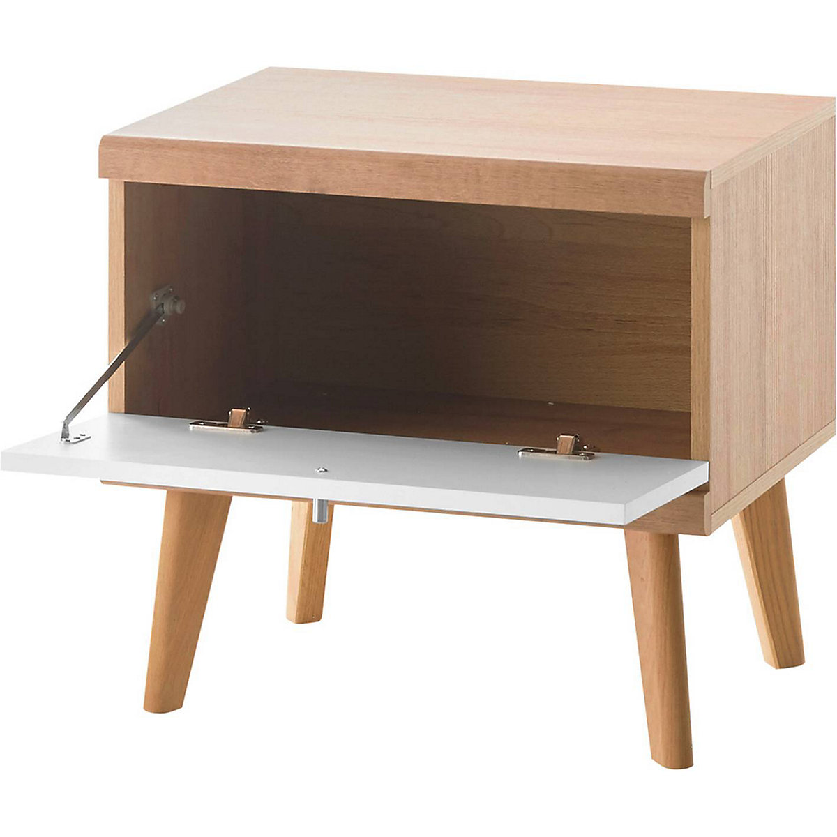 Jugendbett Set mit Nachttisch MAINZ-61, skandinavisches Design, weiß matt, Eiche Riviera und mint grün