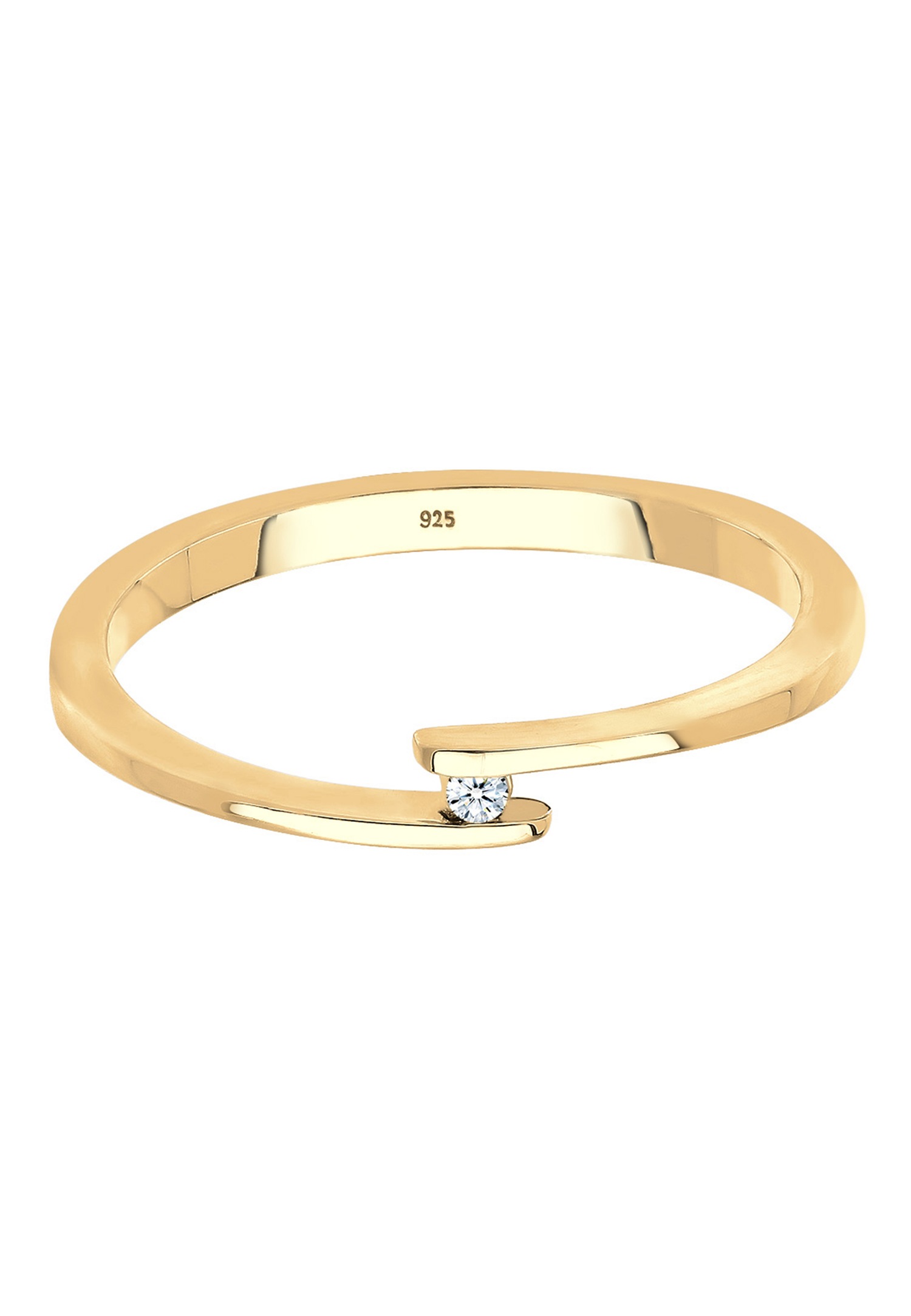 Elli DIAMONDS Elegáns eljegyzési gyémánt (0,02 karát) 925 ezüst