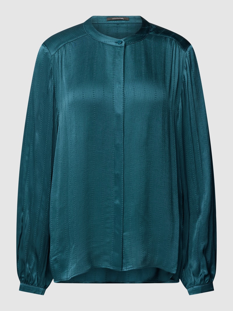 Bluse aus reiner Viskose mit verdeckter Knopfleiste in petrol