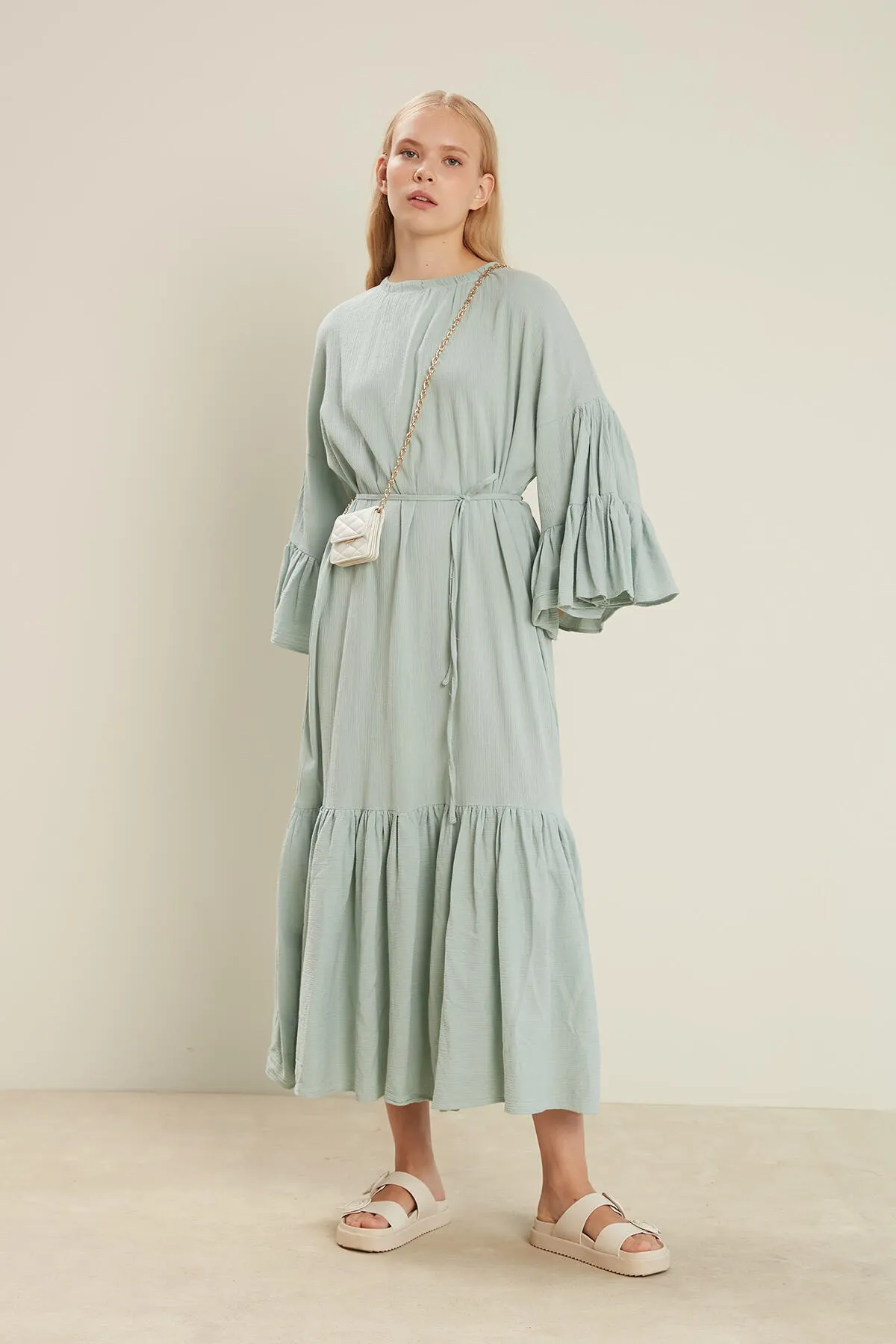 Manuka  BODENKLEID AUS BAUMWOLLE CRINKLE MINZE
