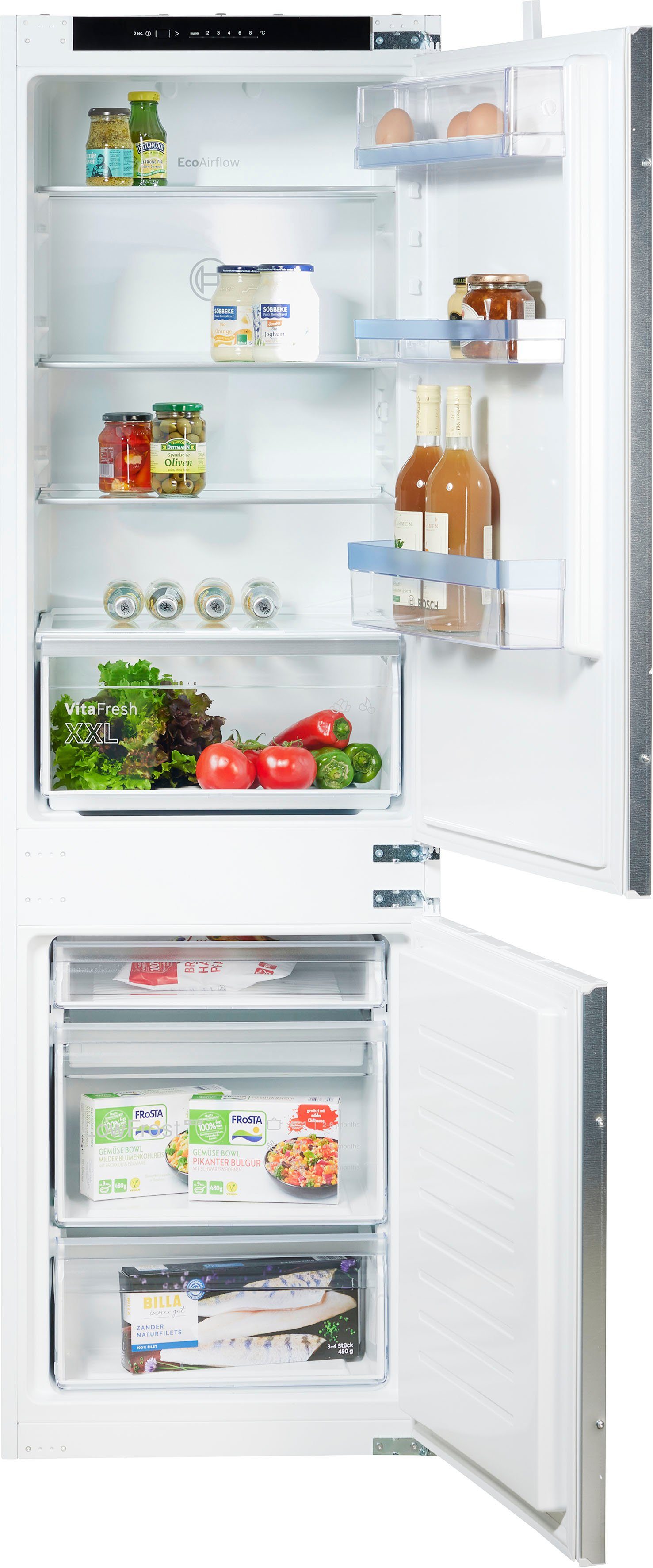 BOSCH Einbaukühlgefrierkombination Serie 4 KIV86VSE0, 177,2 cm hoch, 54,1 cm breit