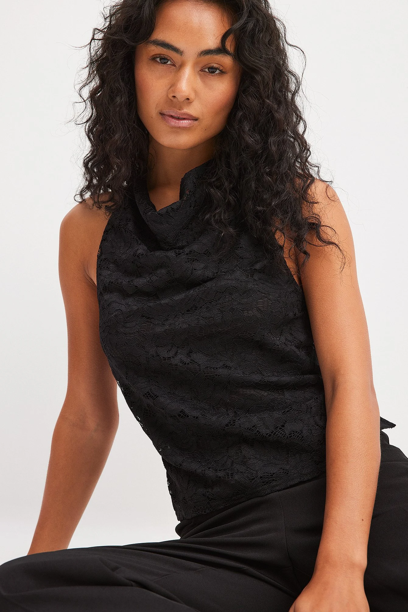 High Neck Lace Top