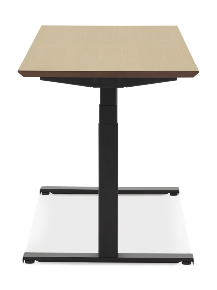 KADIMA DESIGN Elektrischer Sitz-Steh-Schreibtisch aus Holz Metall | Modern in Beige-Schwarz günstig kaufen