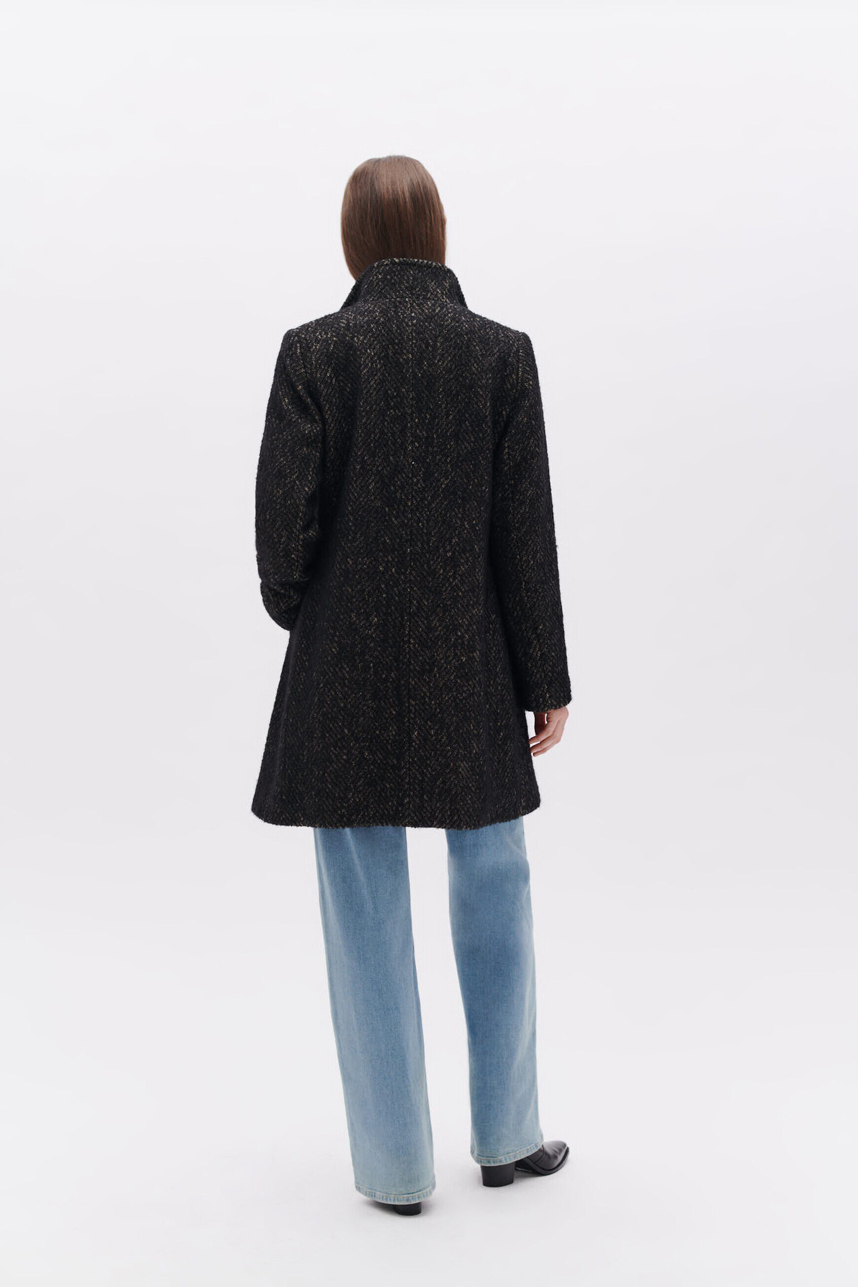 Manteau gali long noir femme