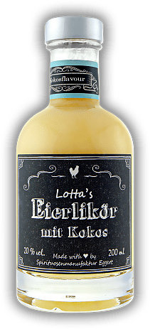 Lotta's Eierlikör mit Kokos 0,2 Liter Lotta's Eierlikör mit Kokos 0,2 Liter Eierlikör mit exotischer Note. 0,2	 Liter - Vol 20%