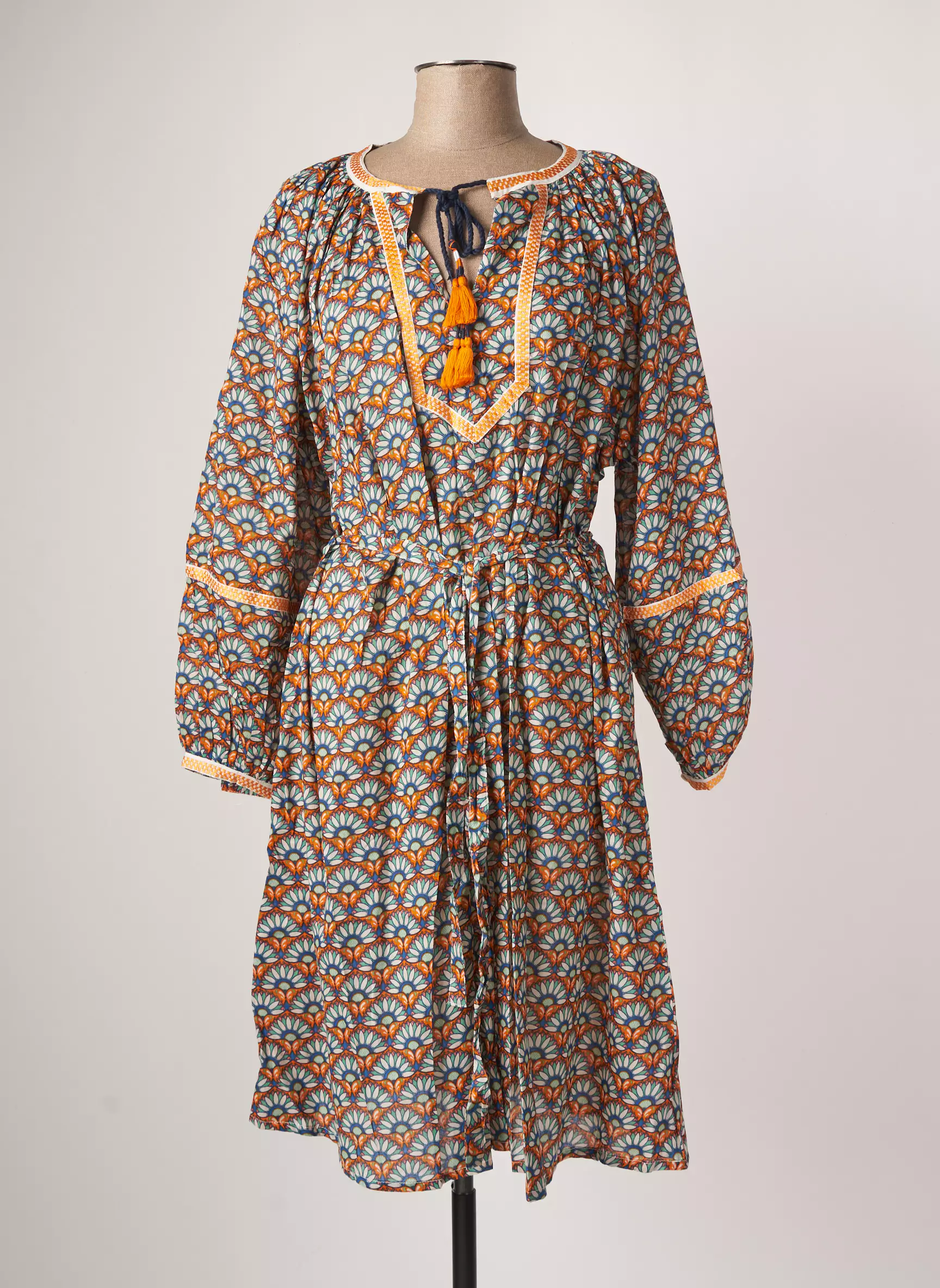 La Fiancee Robes Mi Longues Femme couleur orange