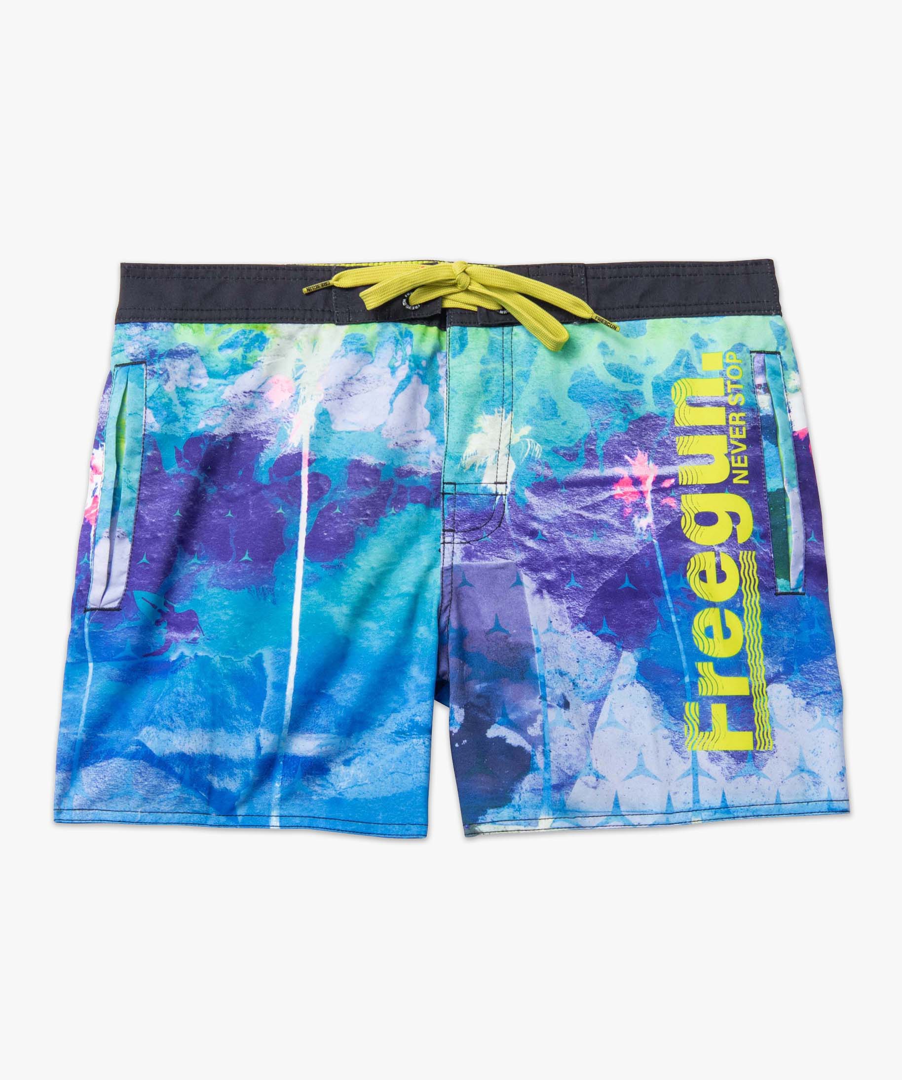 Short de bain homme détails fluo - Freegun imprime | GEMO