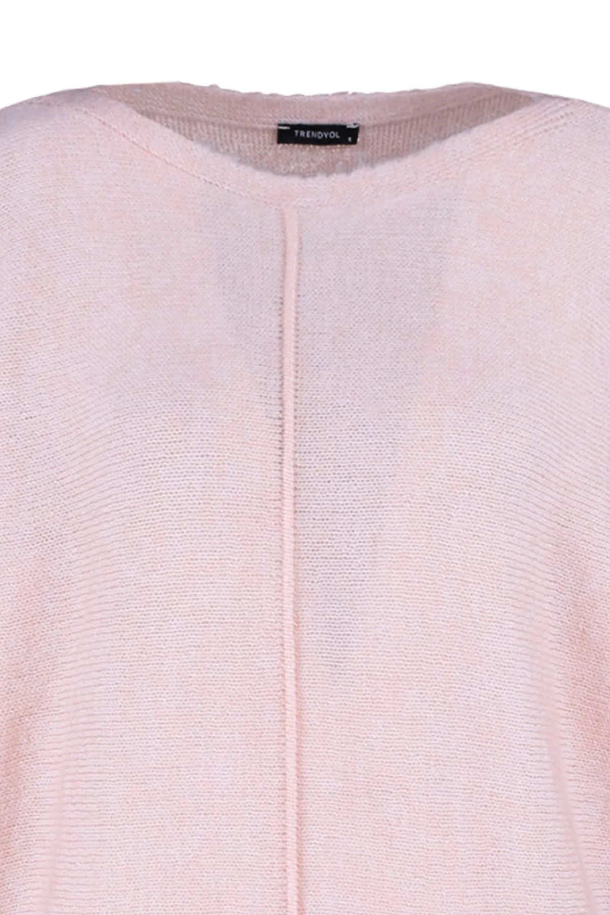 Trendyol Collection  Puderfarbener, gerippter Oversize-Strickpullover aus Wolle TWOAW23KZ01614