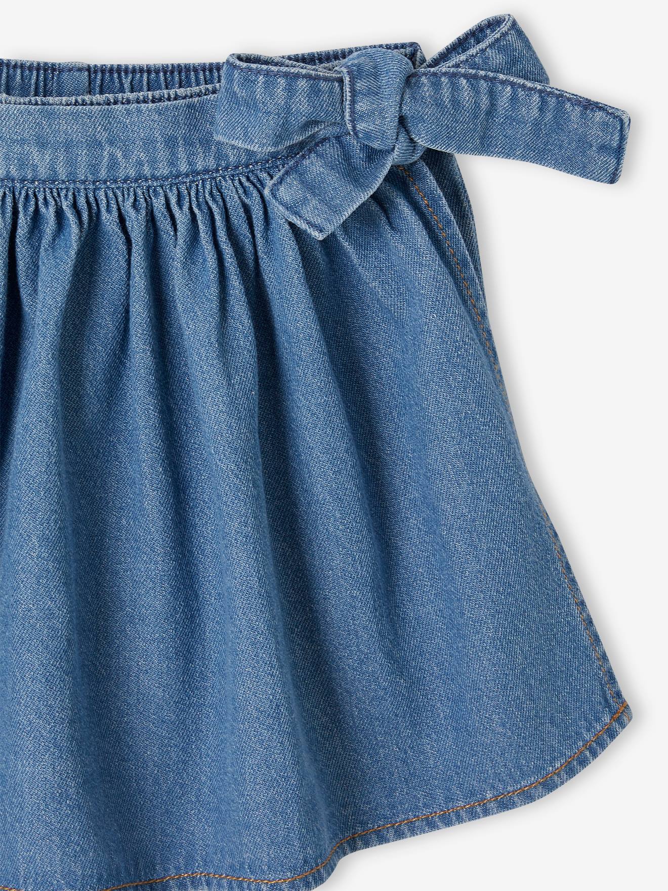 Vertbaudet Mädchen Skort aus leichtem Denim - blue stone