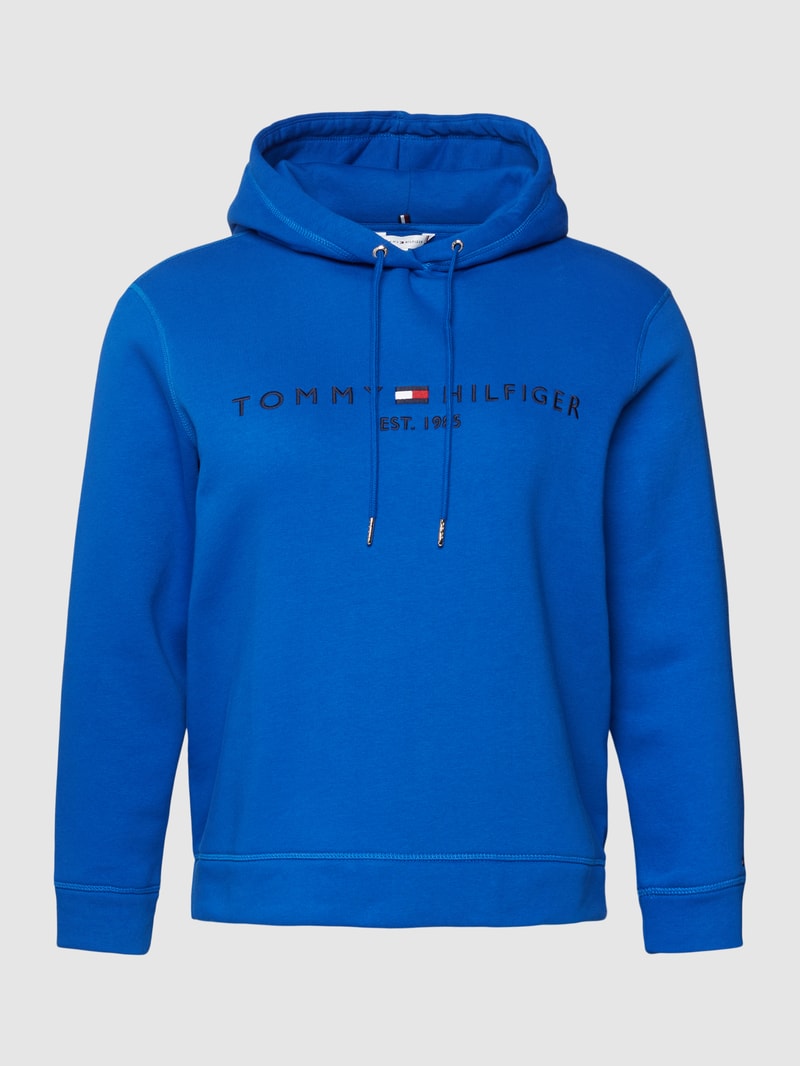 PLUS SIZE Hoodie mit Label-Stitching in royalblau