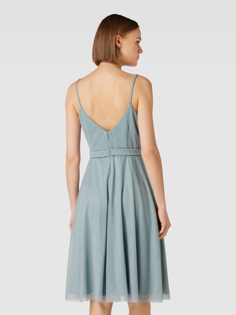 Cocktailkleid mit Effektgarn in schilf