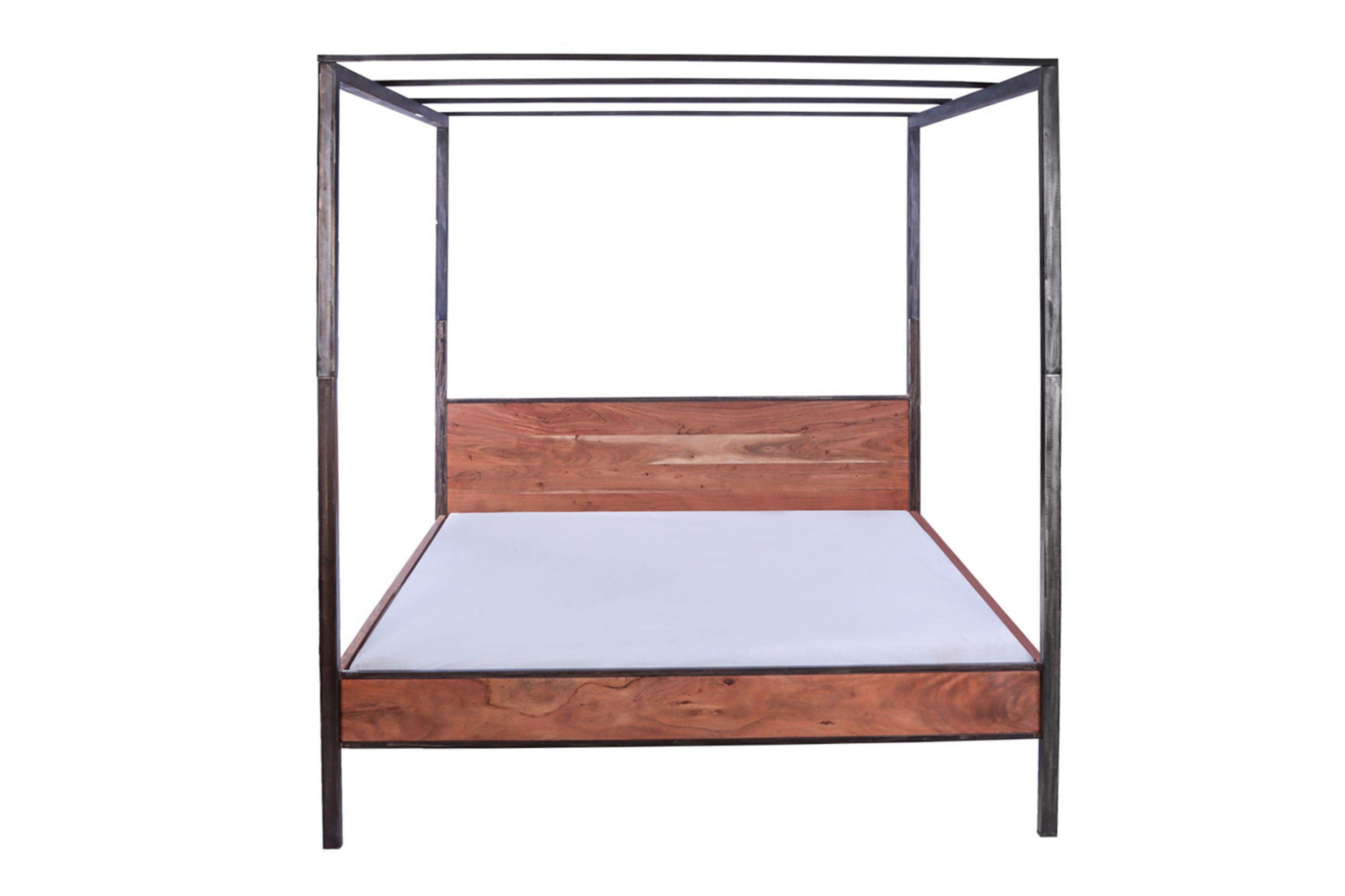 Junado® Himmelbett Romy, Himmelbett, massives Akazienholz, hohes Kopfteil