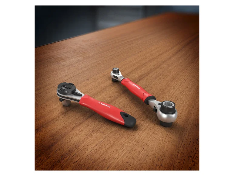 Chave de catraca multifuncional 8 em 1 PARKSIDE® com lubrificação e cabo bimaterial.