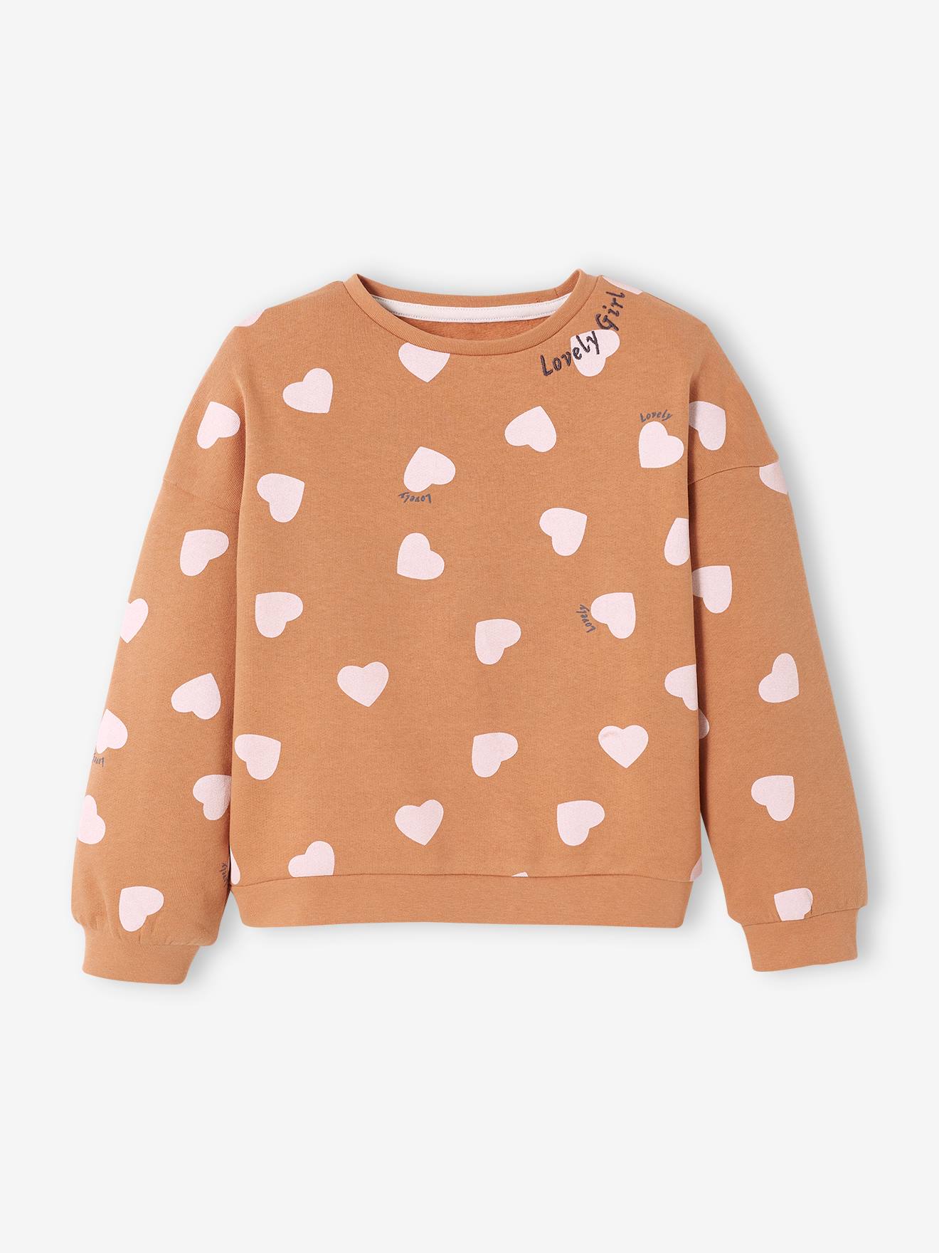 Sweat motifs fantaisie fille rose