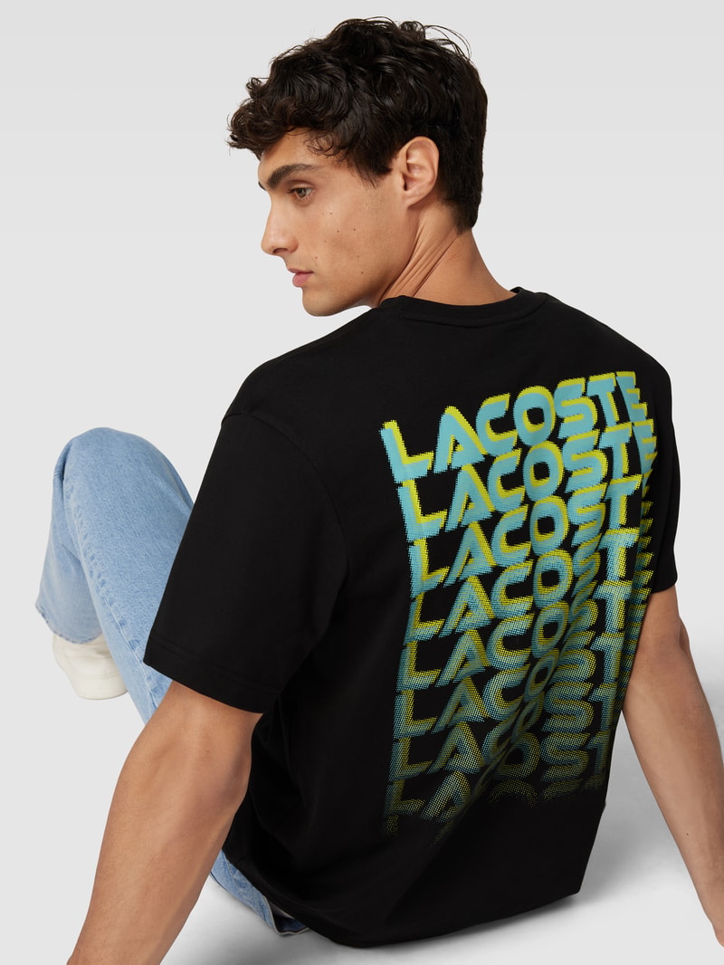 T-Shirt mit Label-Print in schwarz