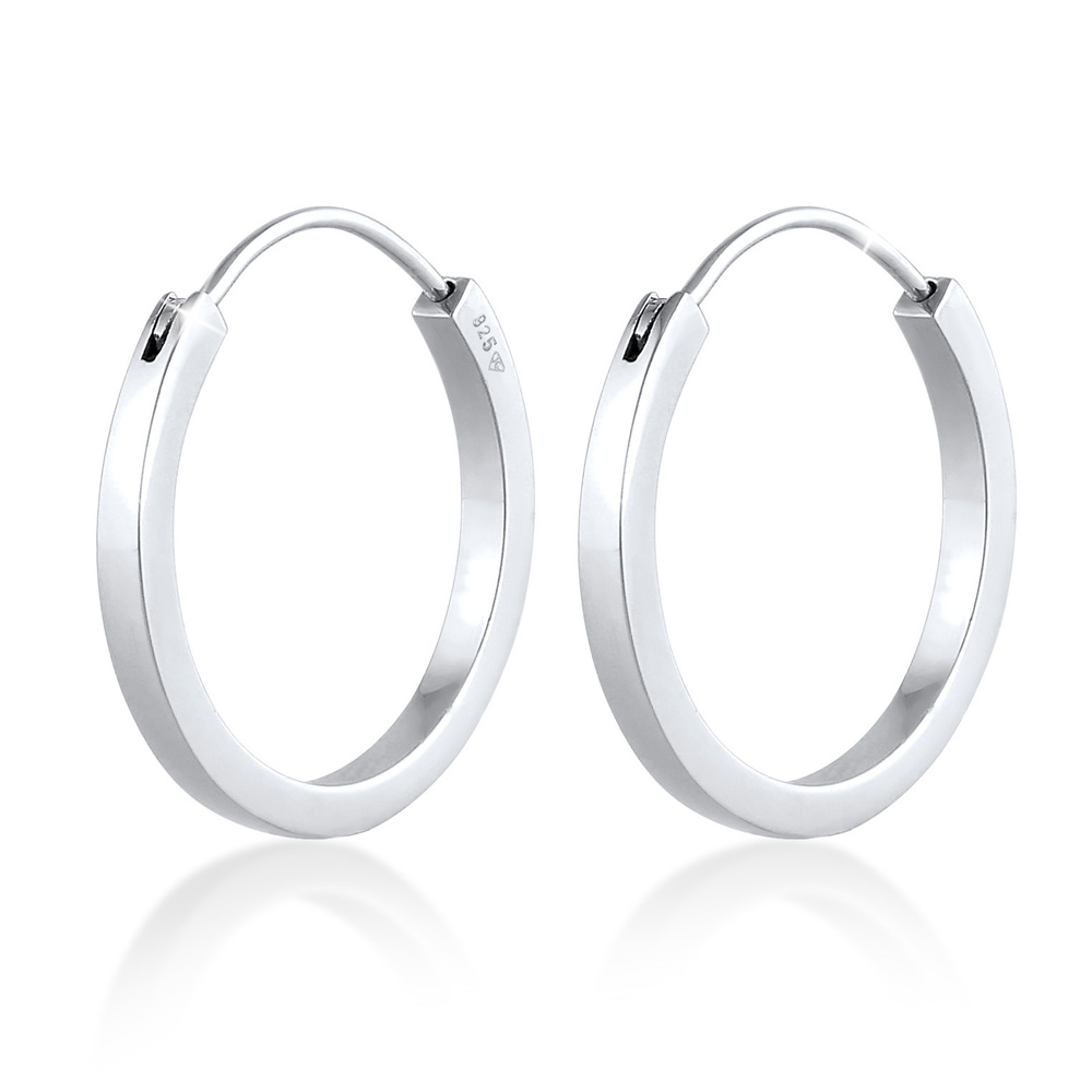 Elli PREMIUM Elli PREMIUM Boucles d'Oreilles Créoles pour dames Basic Minimal Blogger en argen Boucles d'oreilles