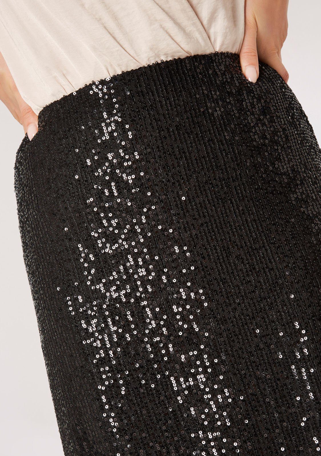 Apricot Midirock Sequin Sparkle Midi Skirt (1-tlg) mit Pailletten