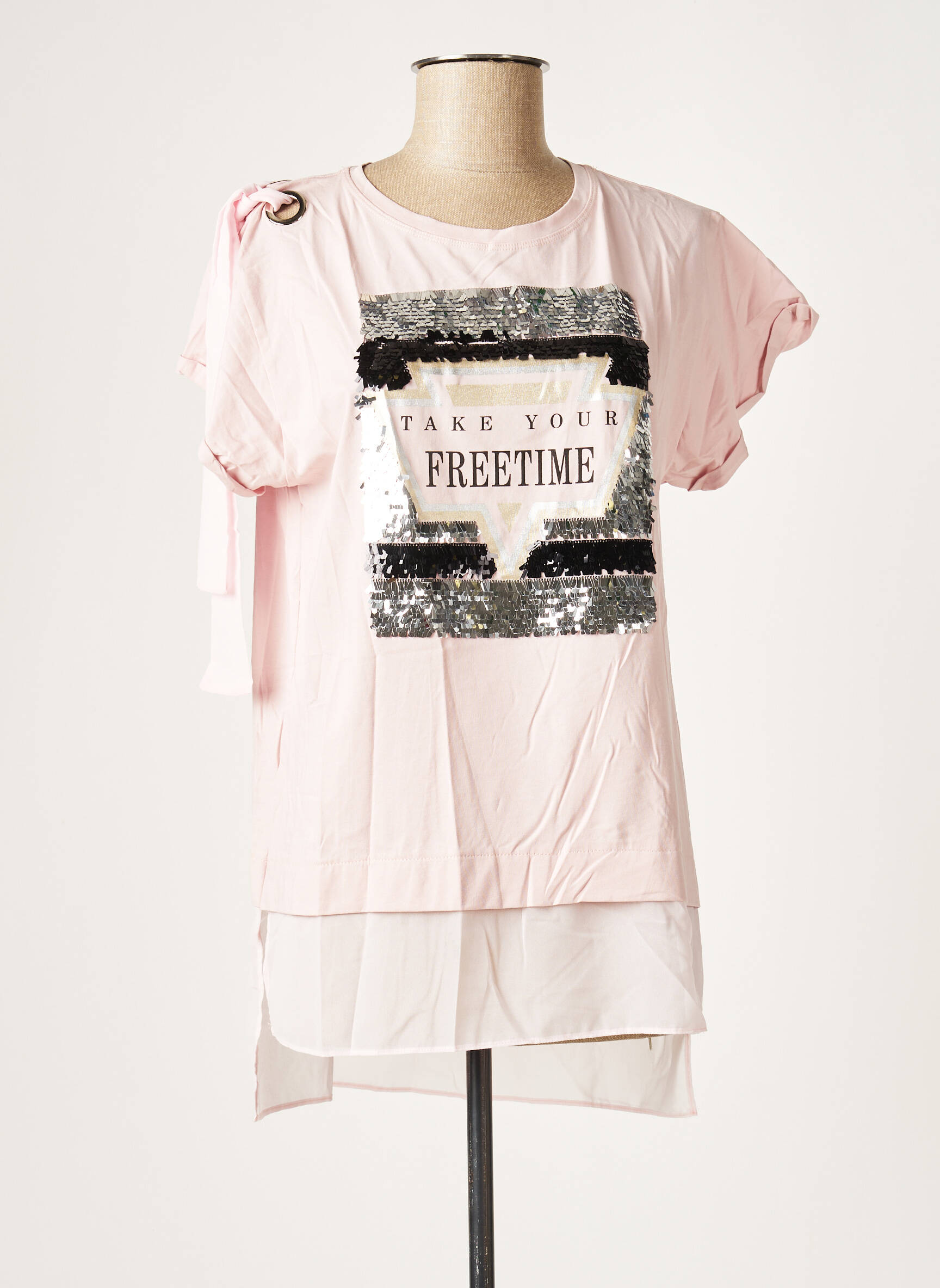 Bluoltre Tuniquemanchecourte Femme couleur rose