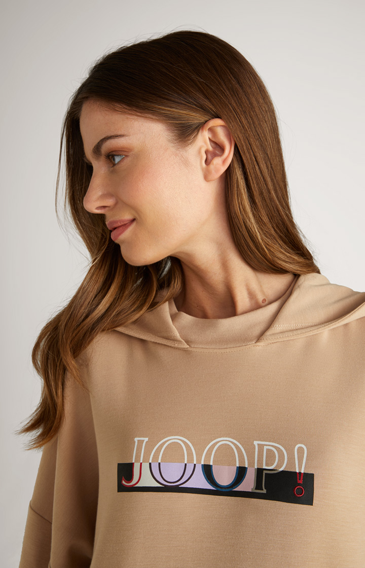 Loungewear Hoodie-Kleid in Beige