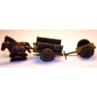 Cart, Hand Cart and 2 Ponies