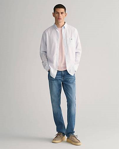 GANT Herren Hemd REG POPLIN STRIPE SHIRT Regular Fit Langarm