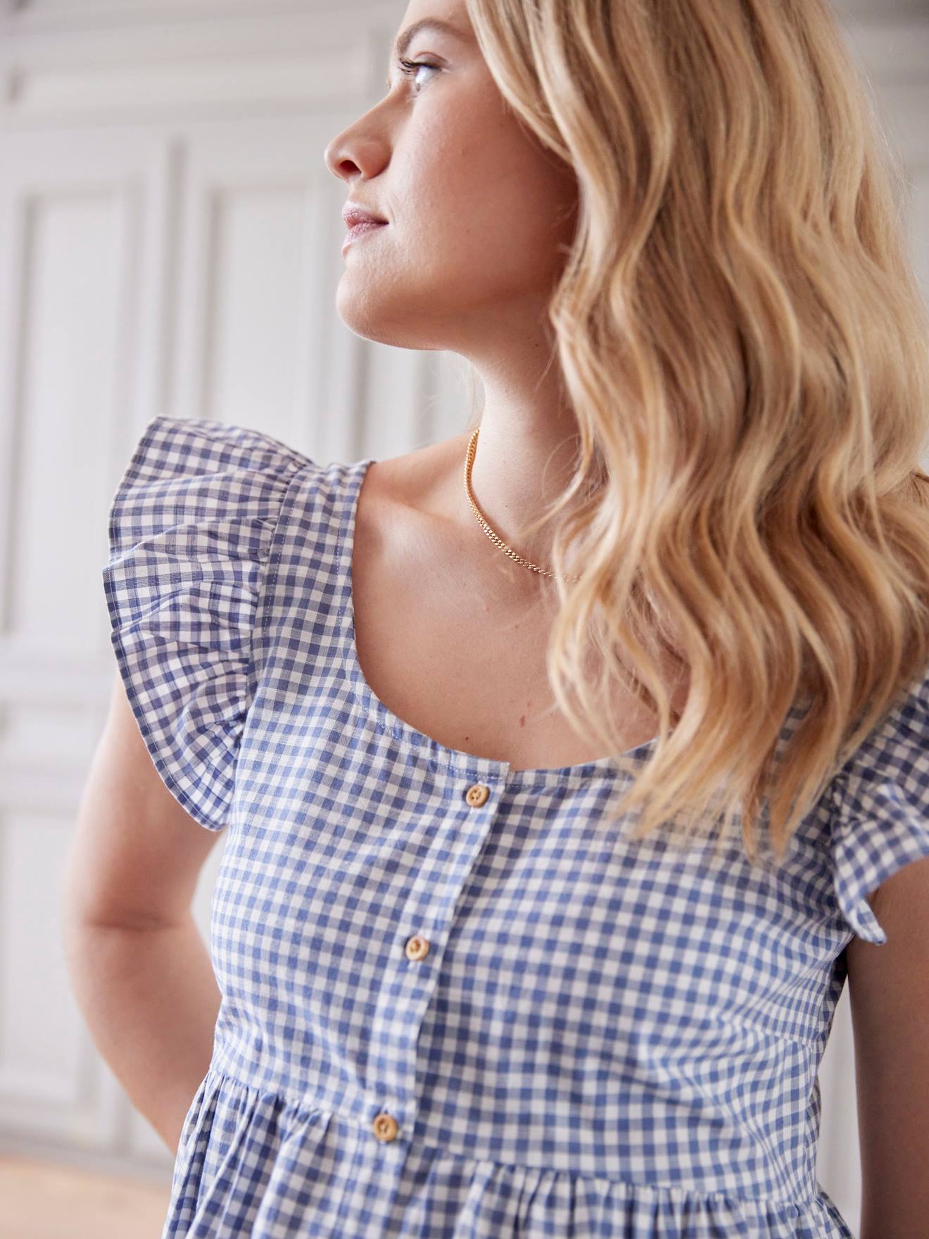Vertbaudet Ärmelloses Kleid für Schwangerschaft & Stillzeit - graublau