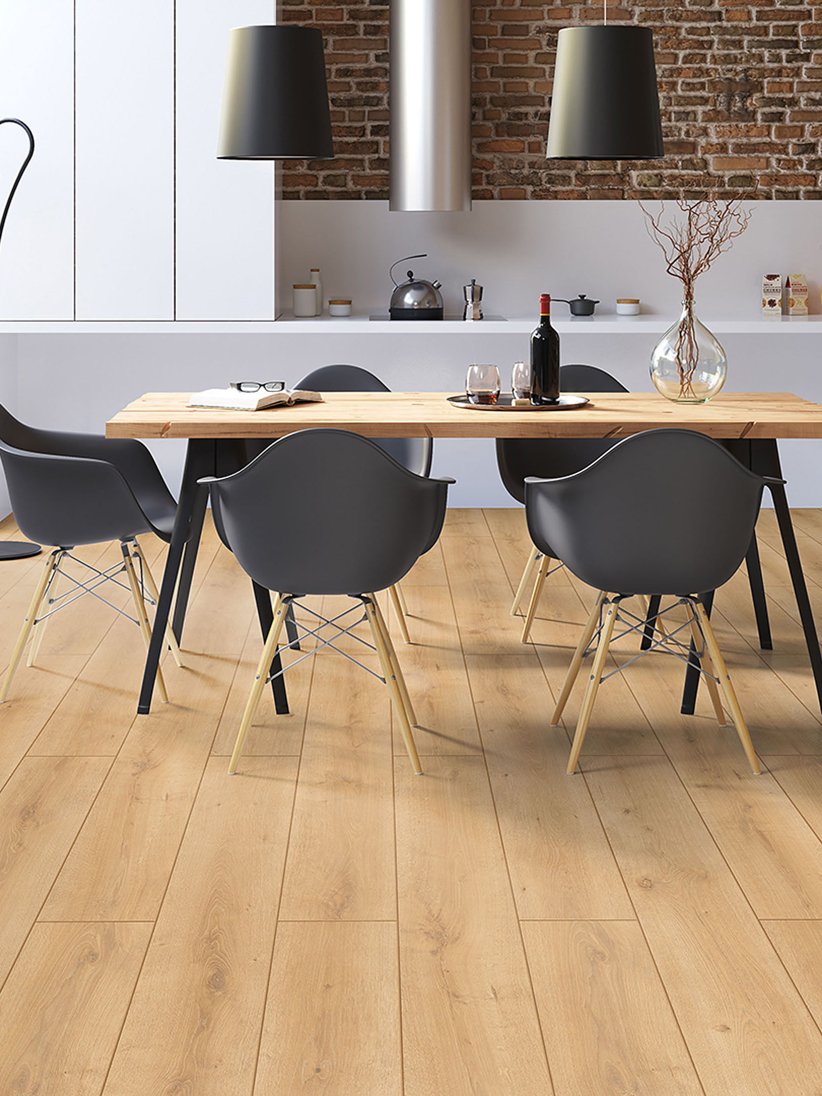 Natura Klick-Laminat, Light Natural Oak 65438