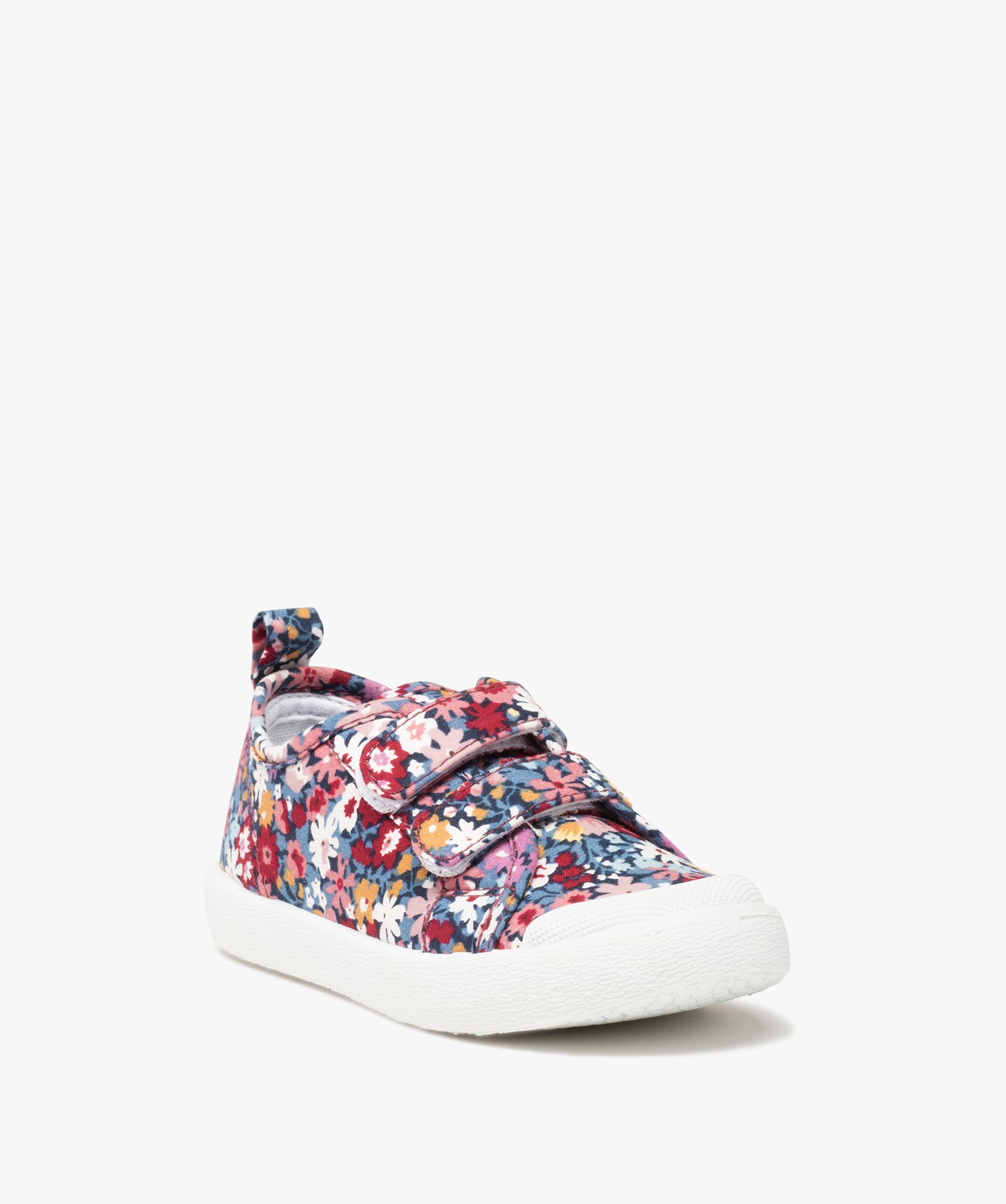Baskets fille en toile à scratch et bout renforcé marine | GEMO