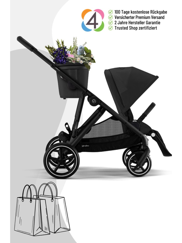 Cybex Cybex Gazelle S Kinderwagen - Farbe: Moon Black / Gestell Black günstig kaufen onesize