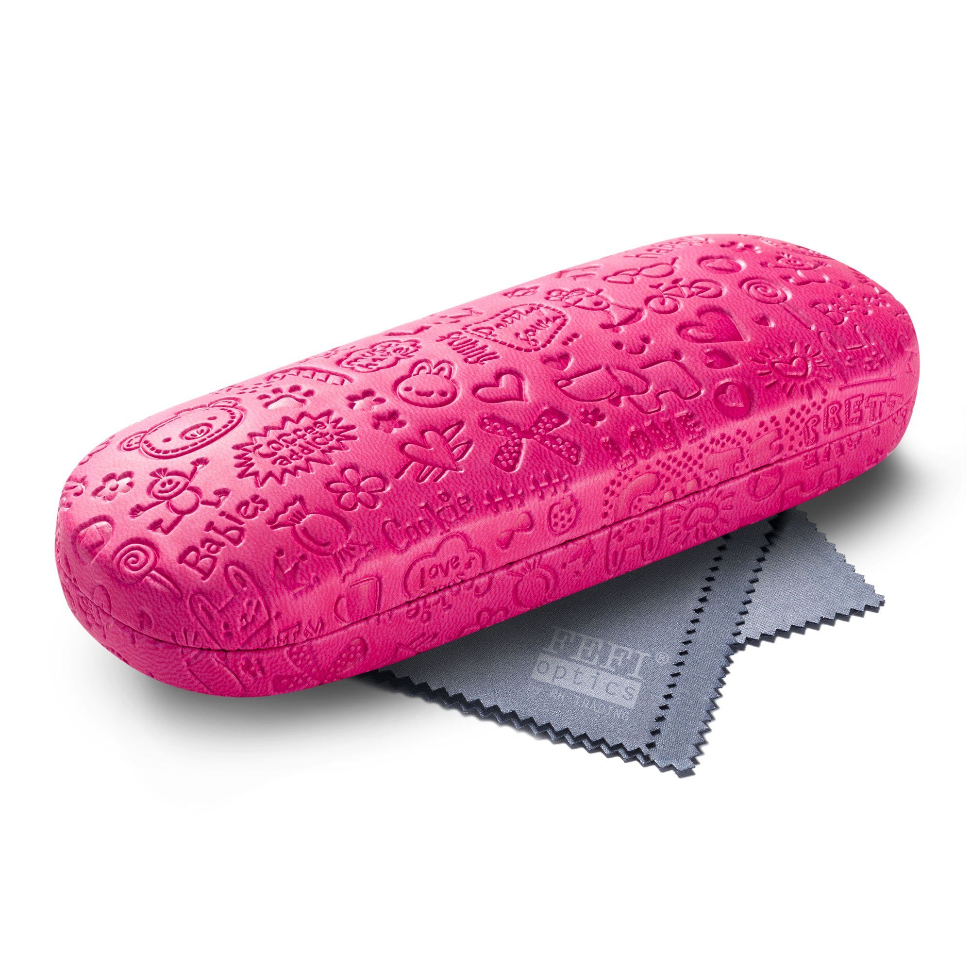 FEFI Brillenetui für Kids (Hardcase) im Präge-Design, inklusive Mikrofasertuch