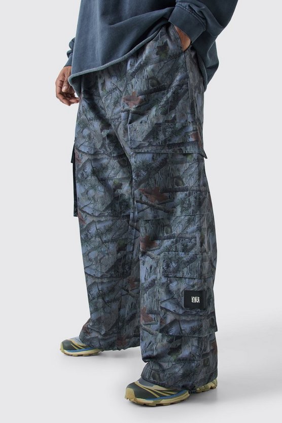 Plus Camouflage Cargo-Hose mit elastischem Bund