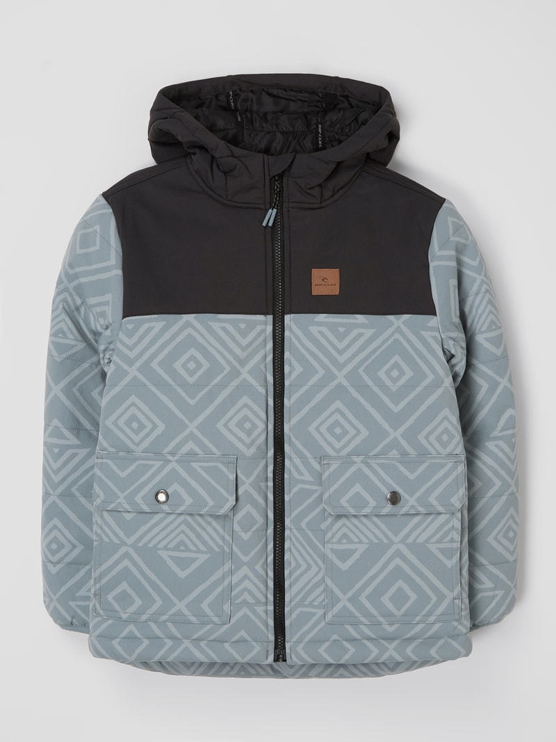 Steppjacke mit Kapuze in hellblau