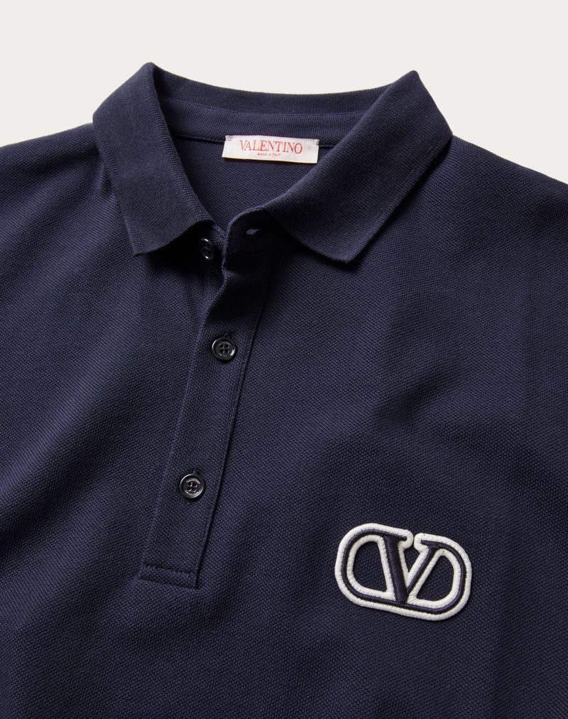 Polo de algodão piqué com patch exclusivo Vlogo