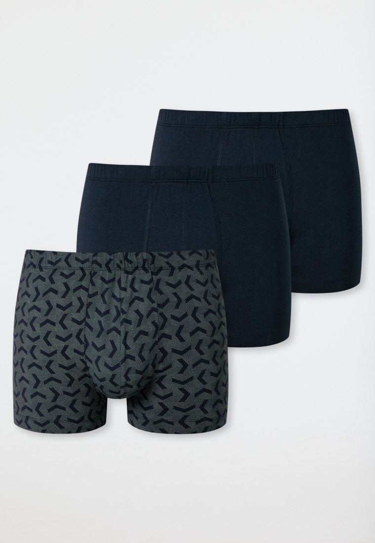 Shorts 3er-Pack Organic Cotton dunkelblau gemustert - 95/5