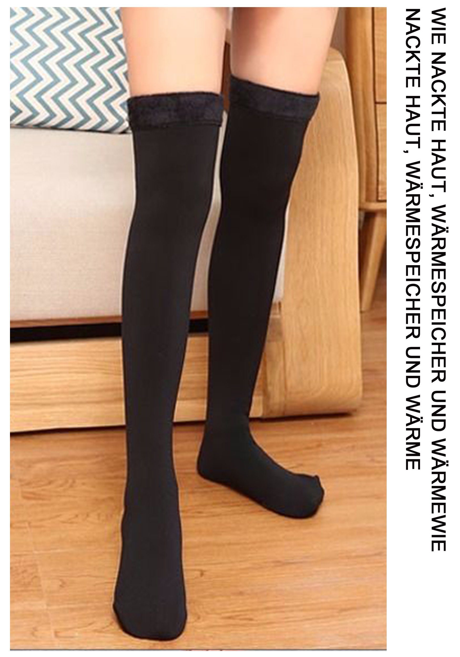MAGICSHE Beinstulpen Overknee Verdickende Fleece Gefütterte Beinwärmer (2-St)