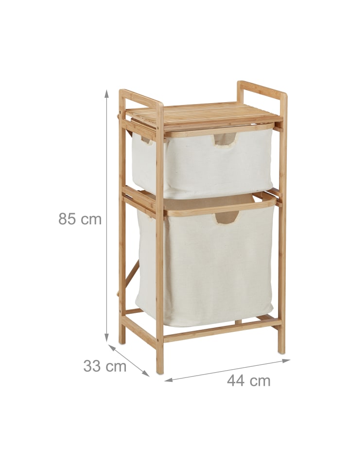 relaxdays Wäschekorb in Natur/ Beige - (B)44 x (H)85 x (T)33 cm günstig kaufen onesize