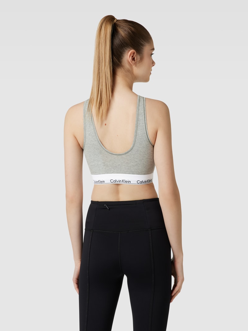 Bustier mit Logo-Bund Modell 'UNLINED BRALETTE' in hellgrau meliert