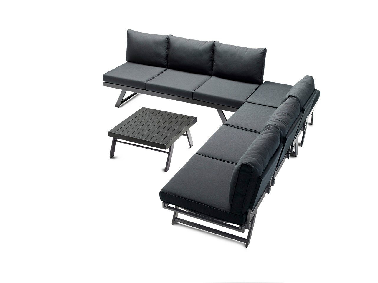 sieger EXKLUSIV Gartenlounge-Hocker Sieger Auckland Loungetisch/Hocker inkl. Kissen (1)