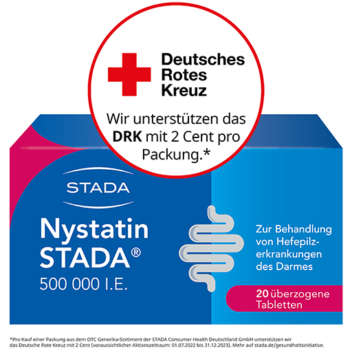 NYSTATIN STADA 500.000 I.E. überzogene Tab.  20 St  Tabletten, überzogen