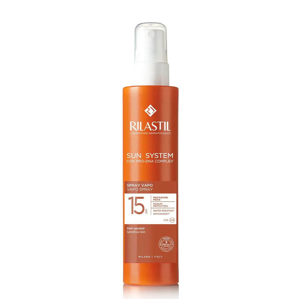 Sun System Spray Vapo SPF15 - Solspray for kroppen med middels beskyttelse, solmelk for kroppen med middels beskyttelse.